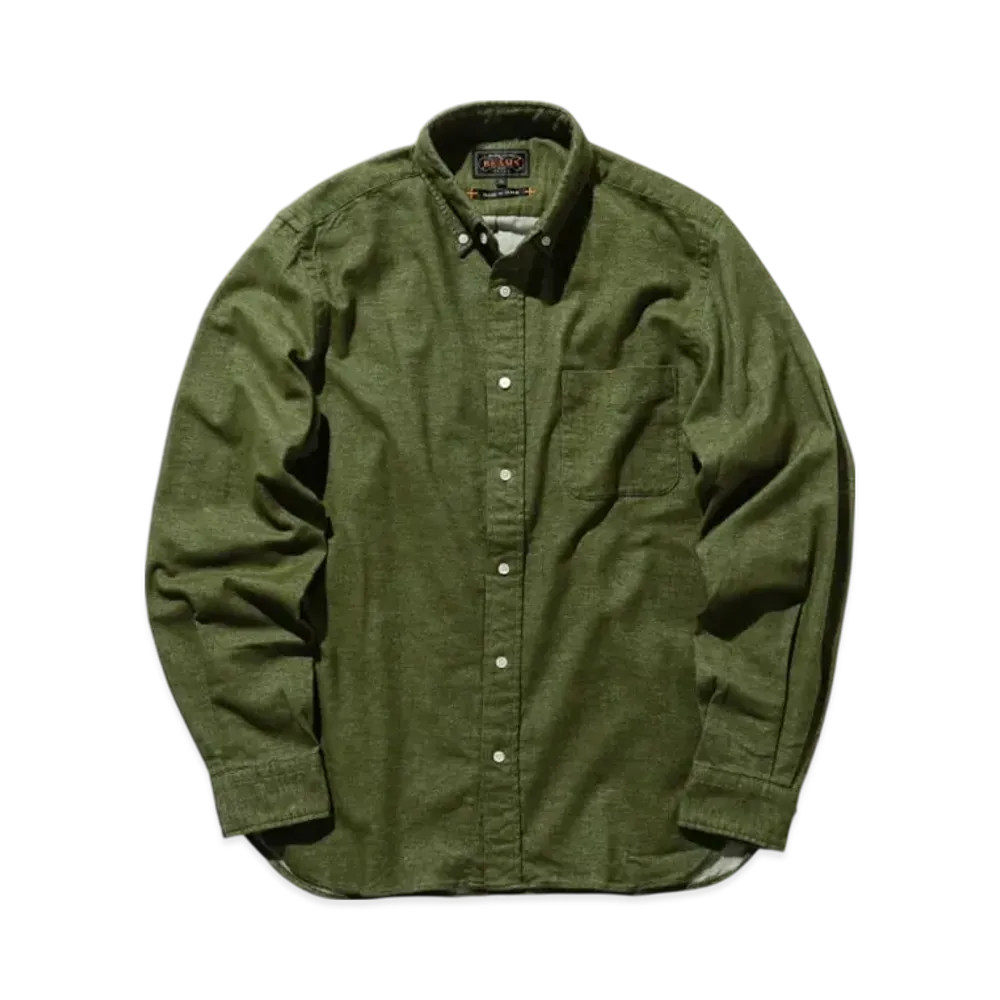 BEAMS B.D. Flannel Solid "Olive"