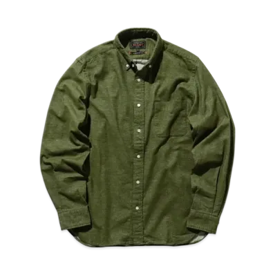 BEAMS B.D. Flannel Solid "Olive"