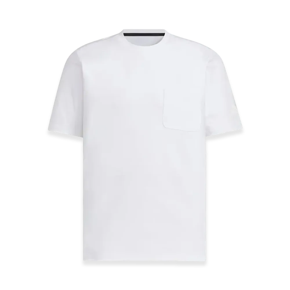 adidas Premium Casual Regular Fit Lightweight Knit Short Sleeve Pocket T-Shirt "White"