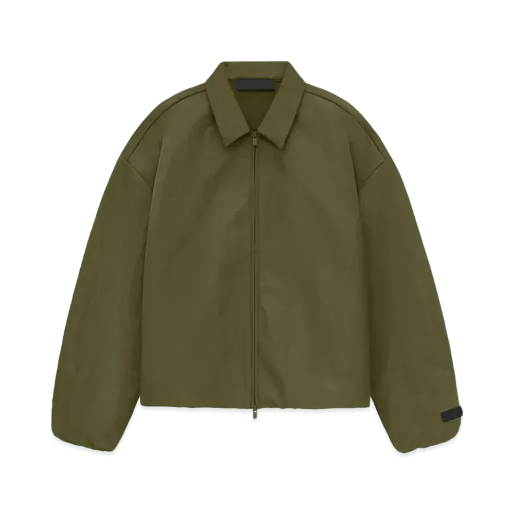 FEAR OF GOD ESSENTIALS Textured Nylon Trucker Jacket "Military"