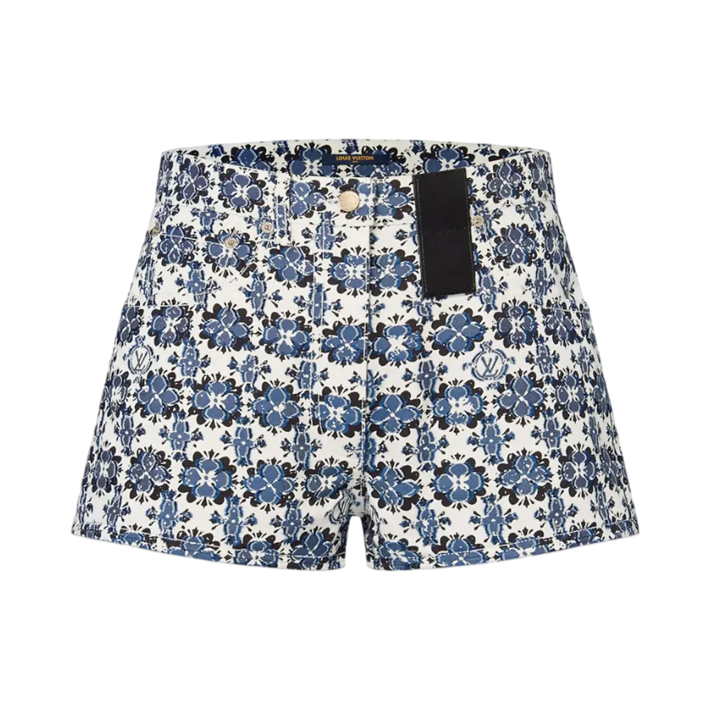 Louis Vuitton Women's Monogram Flower Mosaic Mini Shorts "Blue"