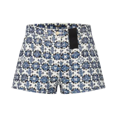 Louis Vuitton Women's Monogram Flower Mosaic Mini Shorts "Blue"