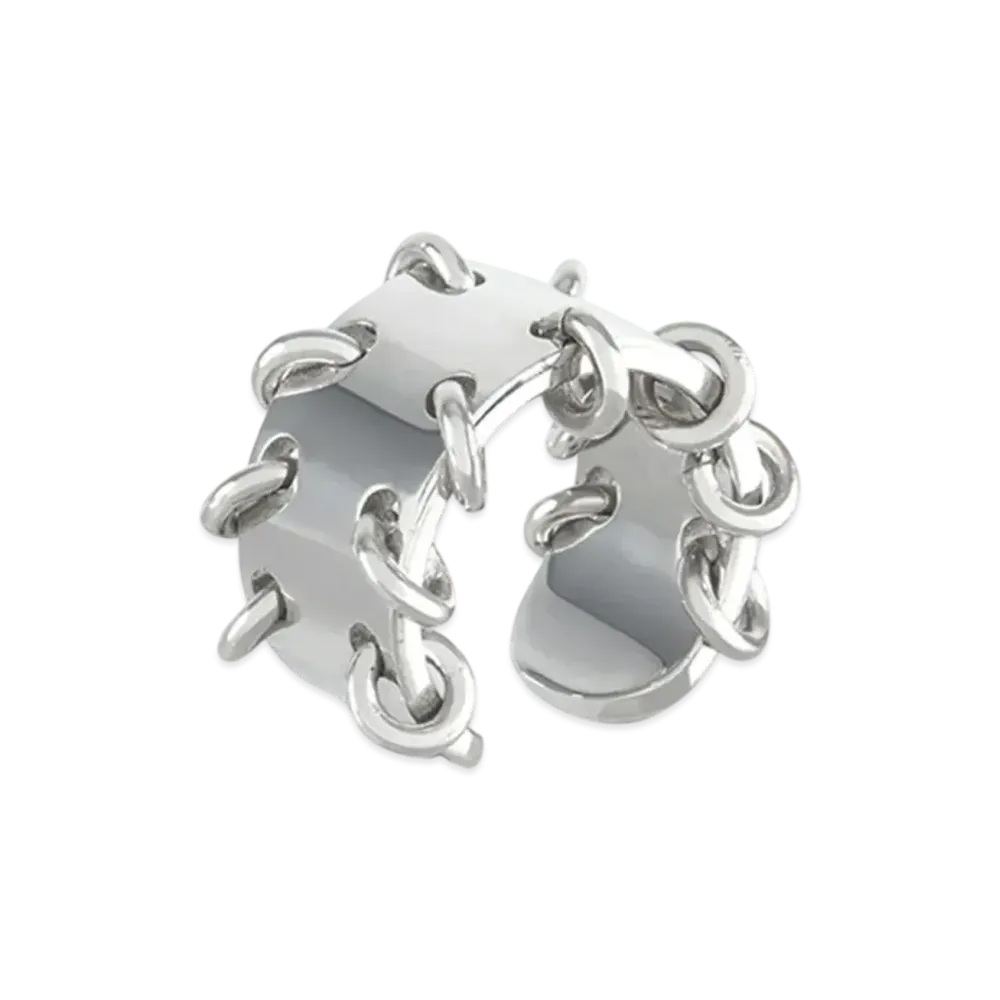 WE11DONE Pierced Wide Band Ring "Silver"