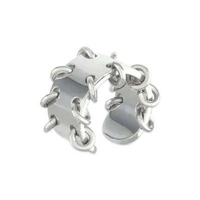 WE11DONE Pierced Wide Band Ring "Silver"