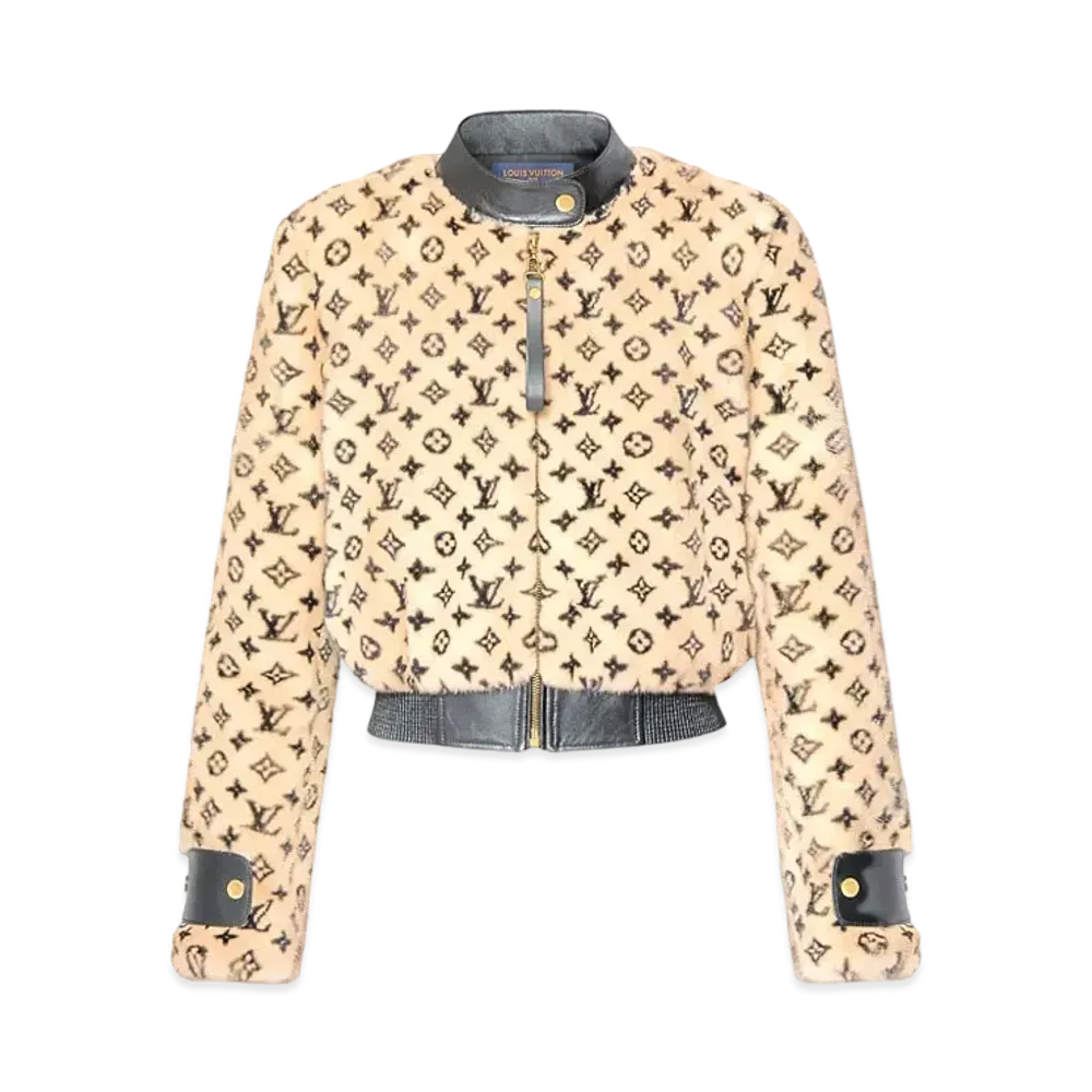 Louis Vuitton Monogram Mink Bomber Jacket "Ecru"