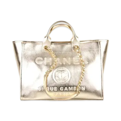 CHANEL Large Shopping Bag Metallic Calfskin "Gold"