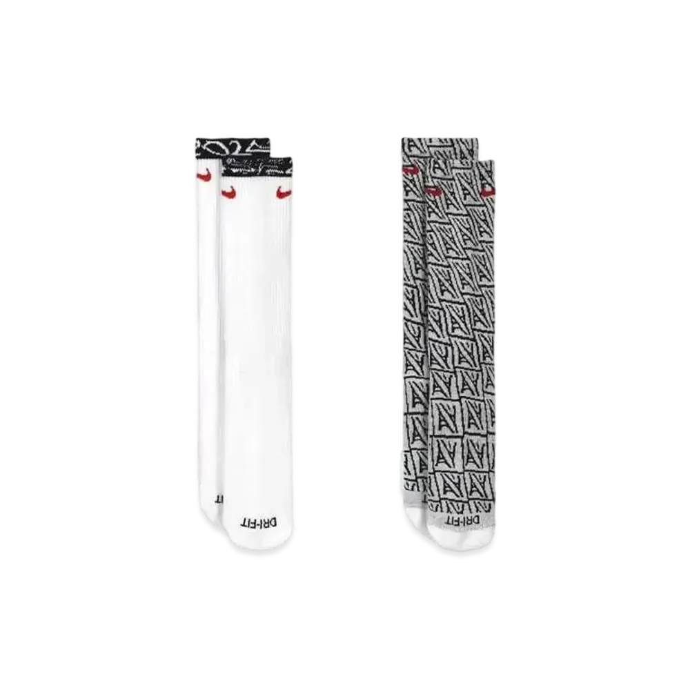 Nike SB FederationKit & Agnostic Collection Japan Everyday Cushion Socks (2pairs) "White Black/White Black"