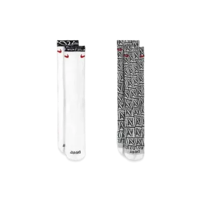Nike SB FederationKit & Agnostic Collection Japan Everyday Cushion Socks (2pairs) "White Black/White Black"