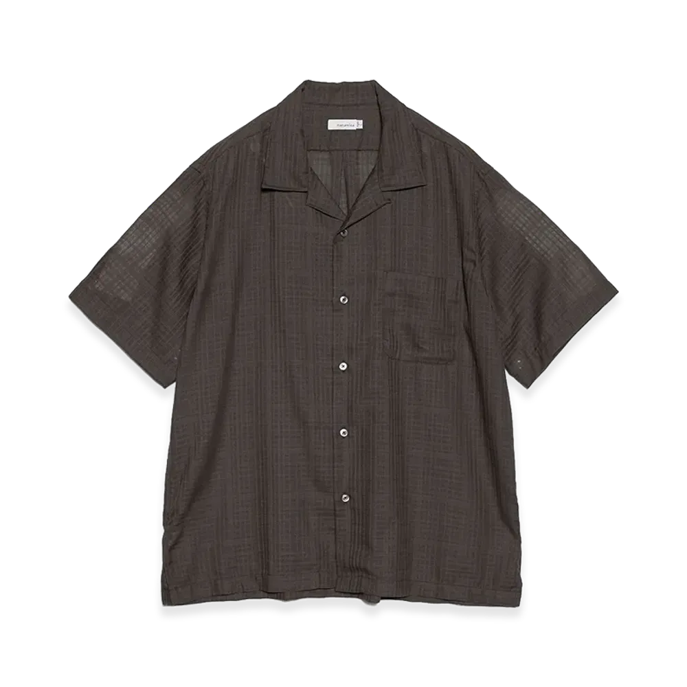 nanamica Open Collar Panama S/S Shirt "Charcoal"