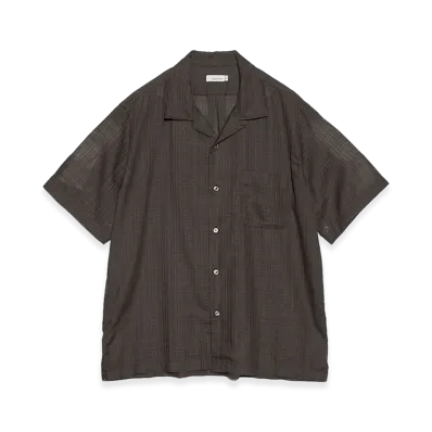 nanamica Open Collar Panama S/S Shirt "Charcoal"