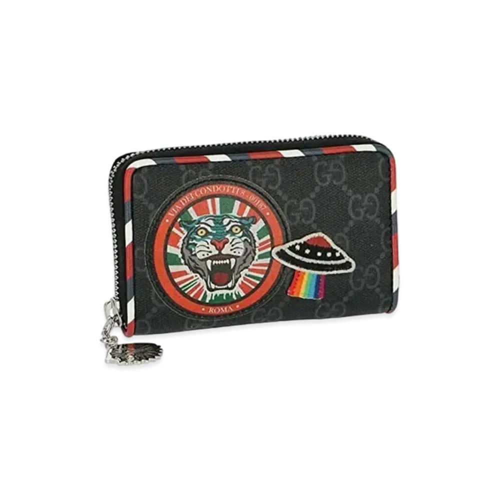 GUCCI Night Courier GG Supreme Card Case "Black"