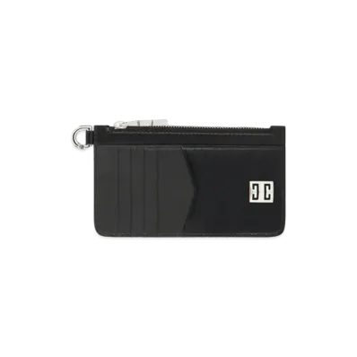 GIVENCHY 4G Zipped Cardholder in Box Leather "Black"