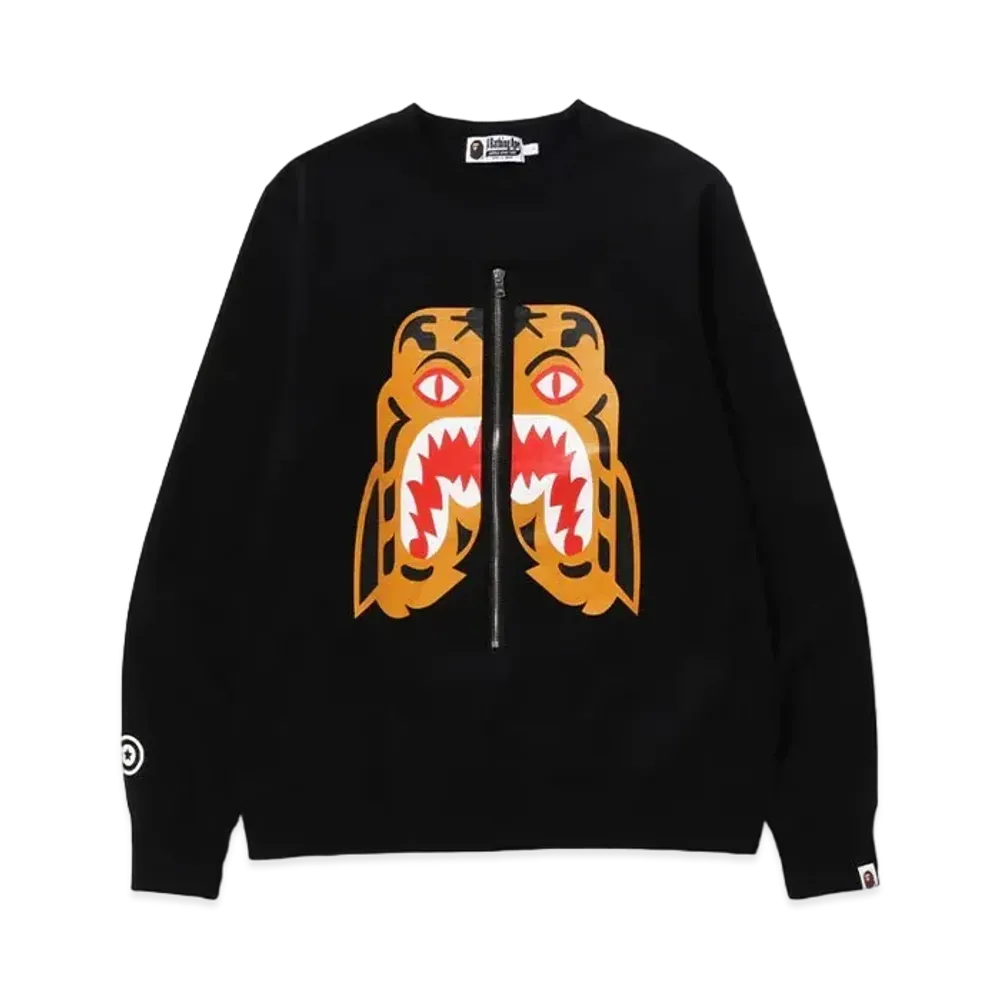 A BATHING APE Tiger Crewneck "Black"