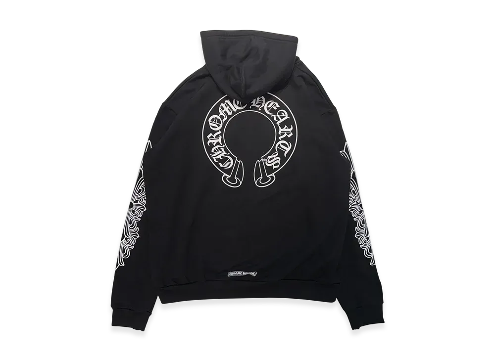 Chrome Hearts Horseshoe Floral Cross Heavyweigh Zip-Up Hoodie "Black"