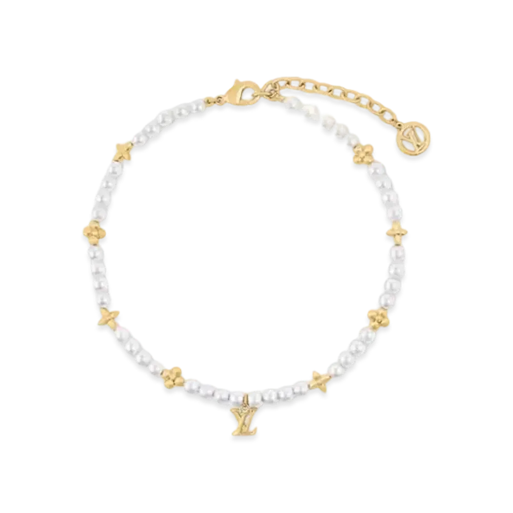 Louis Vuitton My LV Pearl Ankle Bracelet Monogram Flower "Navy Blue"