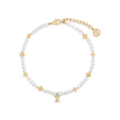 Louis Vuitton My LV Pearl Ankle Bracelet Monogram Flower "Navy Blue"