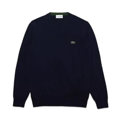 LACOSTE Organic Cotton V-Neck Sweater "Navy"