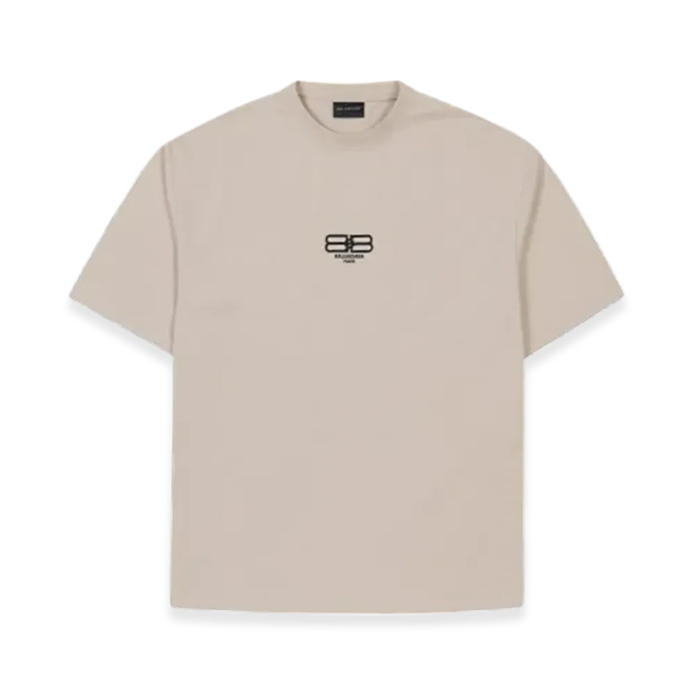 BALENCIAGA BB Logo T-Shirt Medium Fit "Light Beige"