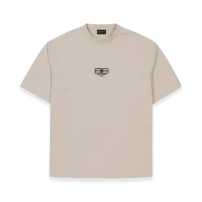 BALENCIAGA BB Logo T-Shirt Medium Fit "Light Beige"