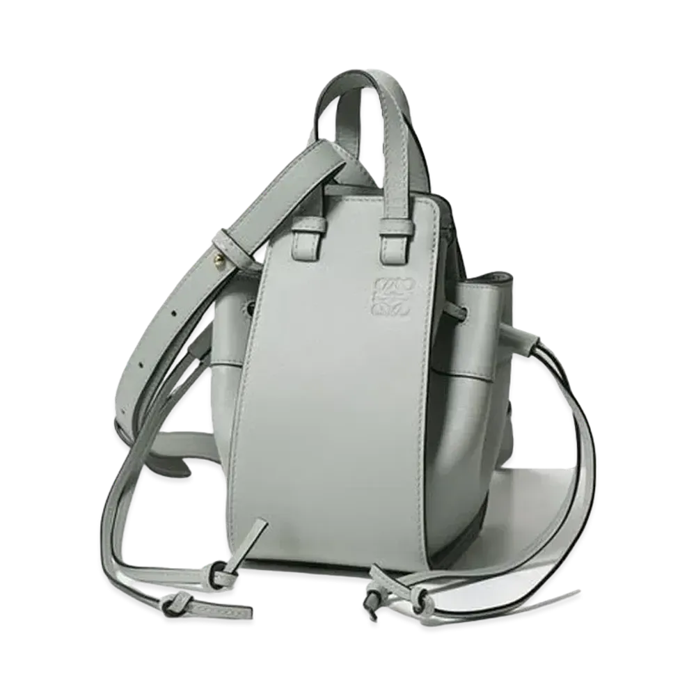 LOEWE Mini Hammock Drawstring In Classic Calfskin "Ash Grey"