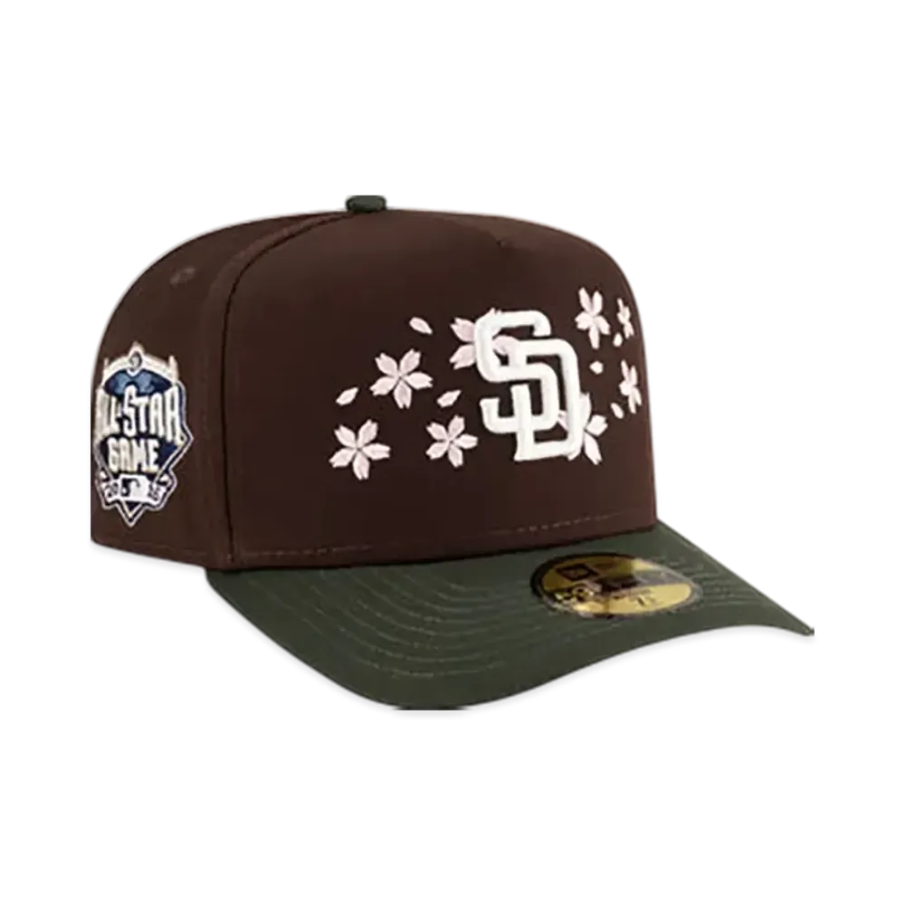 NEW ERA Just Caps Cherry Blossom 59Fifty A-Frame Fitted San Diego Padres "Brown/Green"