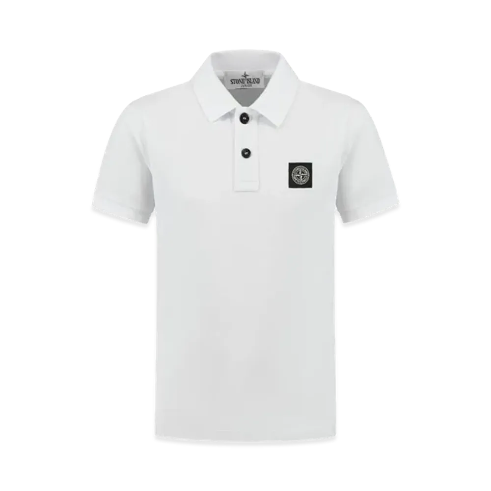 Stone Island Kids Compass Logo Polo Shirt "White"