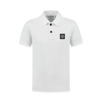 Stone Island Kids Compass Logo Polo Shirt "White"