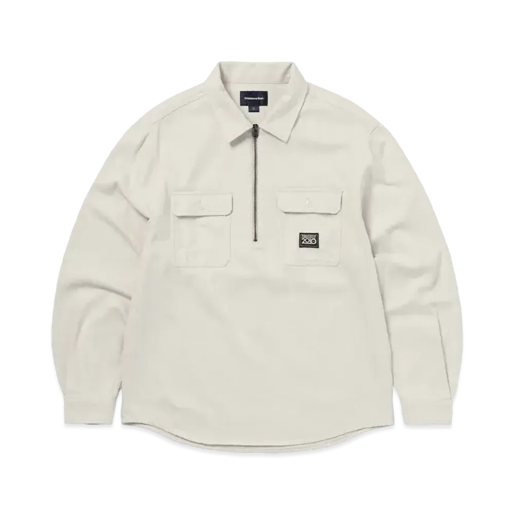 thisisneverthat Half Zip Shirt "Ivory"