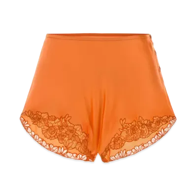 Saint Laurent Women's Satin Shorts "Orange"