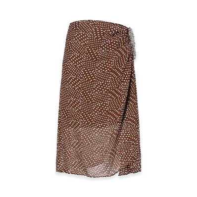 DRIES VAN NOTEN Women's Asymmetric Midi Skirt "Brown"