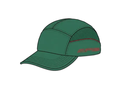 Supreme Side Mesh Piping Camp Cap "Green"