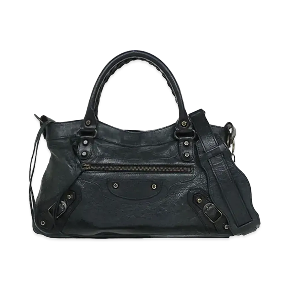 BALENCIAGA The First Leather 2Way Bag "Black"