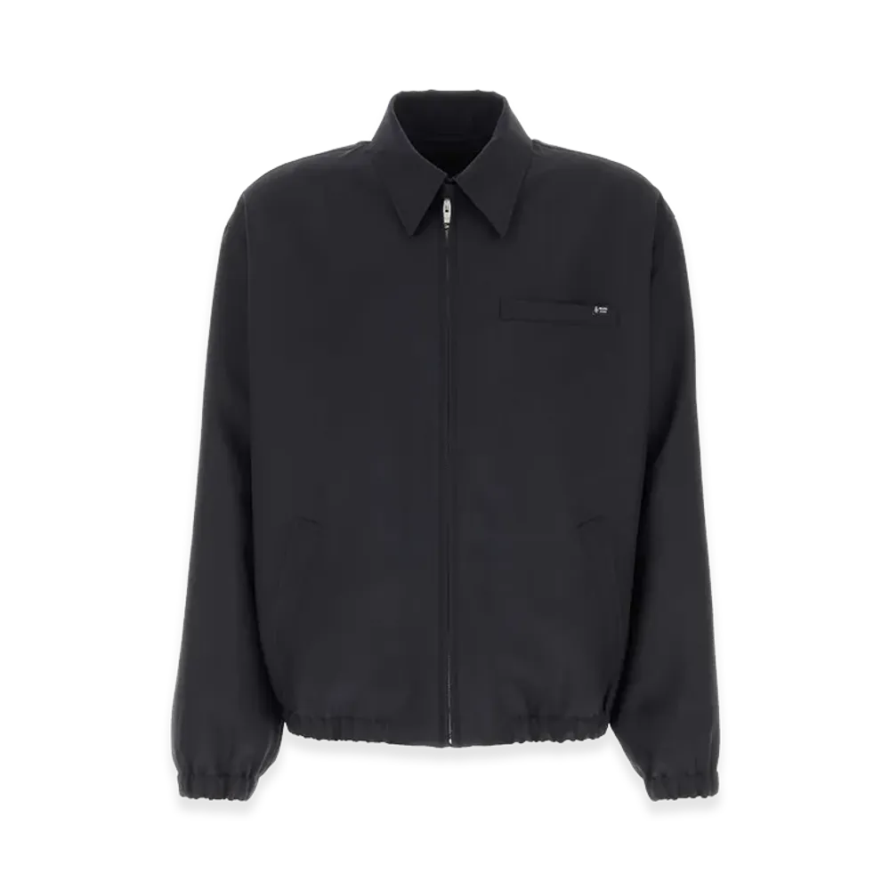 PRADA Wool Blend Bomber Jacket "Blue"