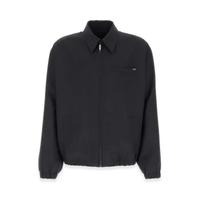 PRADA Wool Blend Bomber Jacket "Blue"