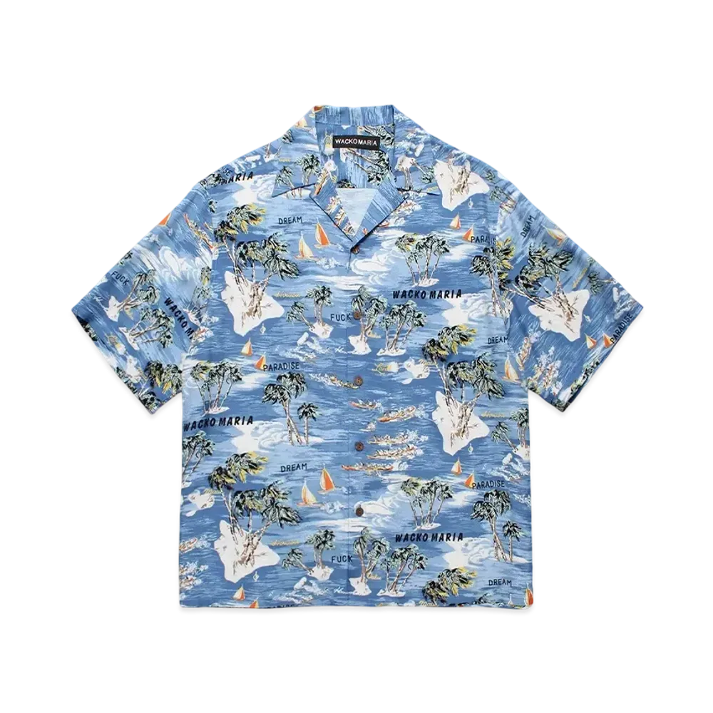 WACKO MARIA Hawaiian Shirt "Blue"