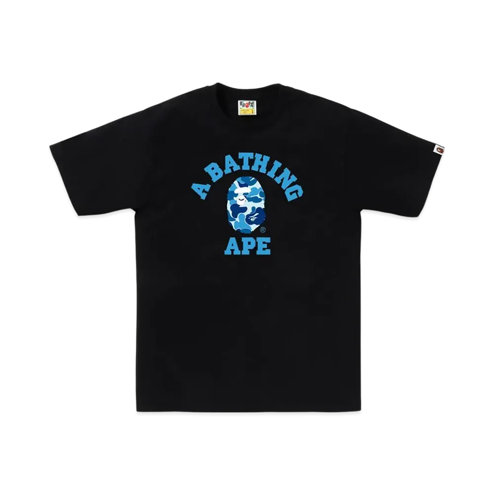 A BATHING APE Abc Camo College Tee "Black/Blue"