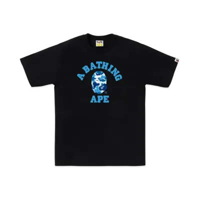 A BATHING APE Abc Camo College Tee "Black/Blue"