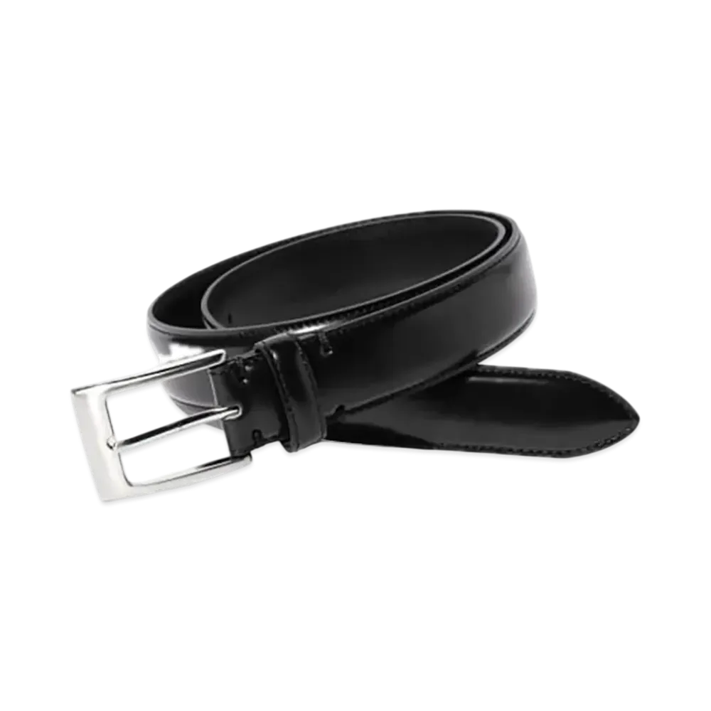 BEAMS Soft Glass Leather Belt "Black"