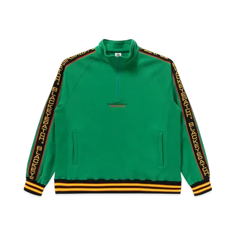 Black Eye Patch Taped Half Zip Sweat "Green"