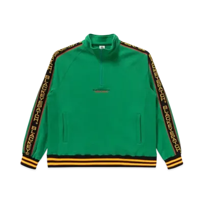 Black Eye Patch Taped Half Zip Sweat "Green"