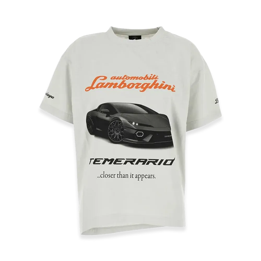 BALENCIAGA Women's Cotton X Automobili Lamborghini Oversize T-Shirt "Grey"