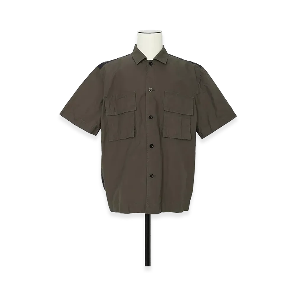 sacai Cotton Weather Shirt "Dark Khaki/Navy"