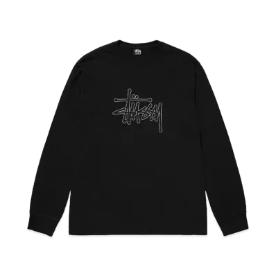 Stussy Outlined Pigment Dyed LS Tee "Black"