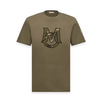 MONCLER Monogram Cotton T-Shirt "Olive Green"