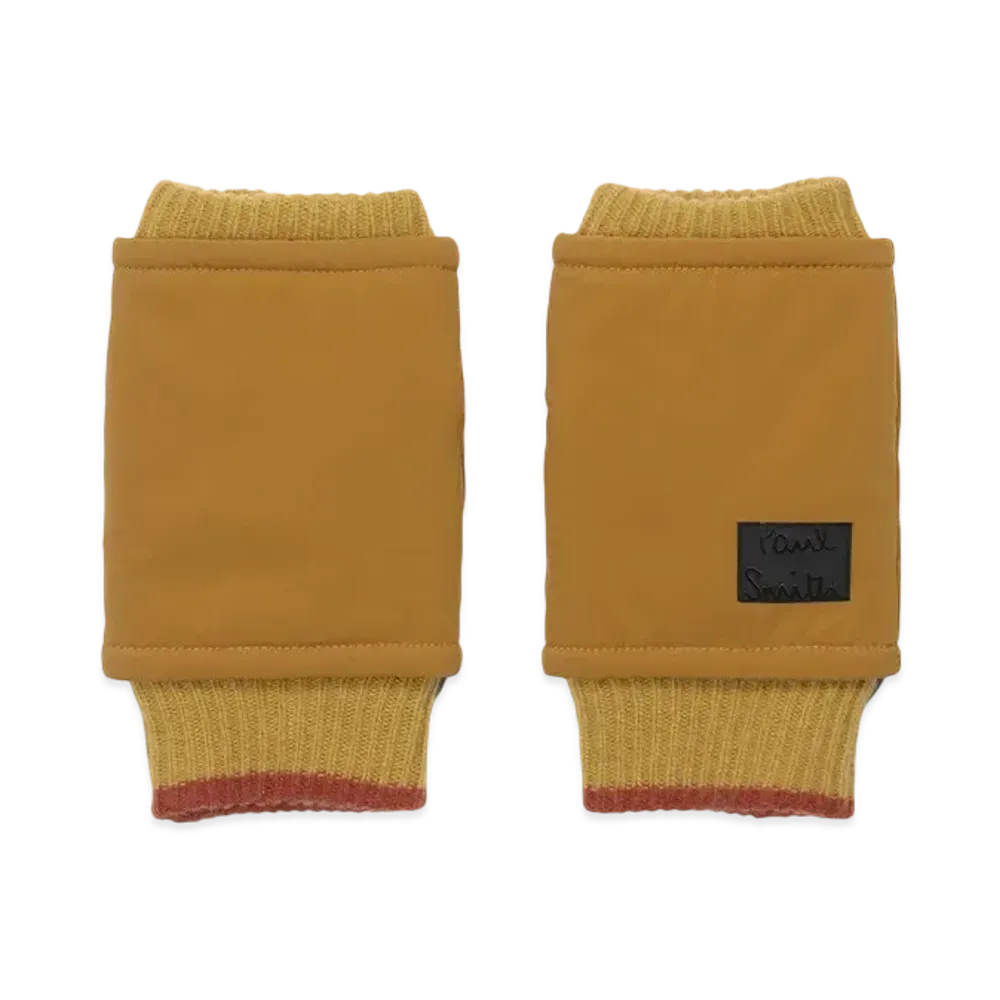 Paul Smith Cropped Logo Fingerless Gloves "Musterd"