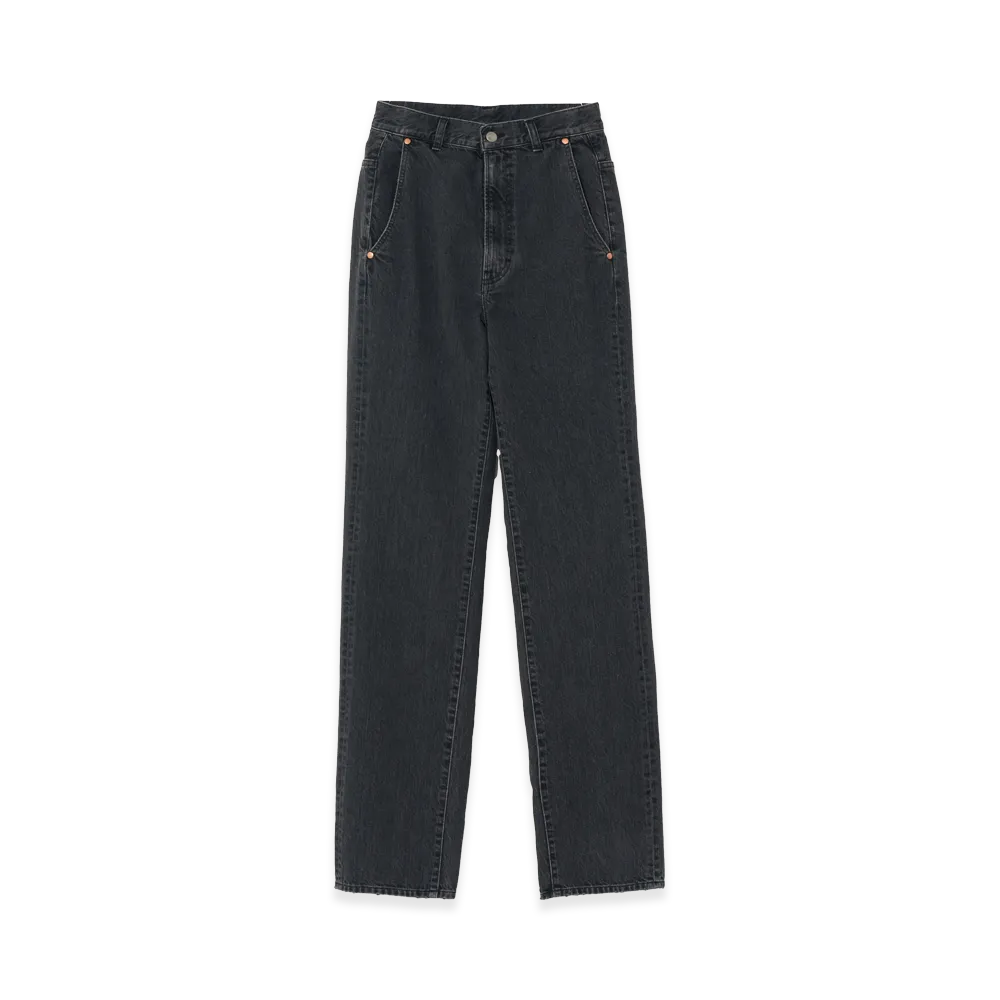 YOKE Denim Wide Straight Pants Vintage Wash "Black"