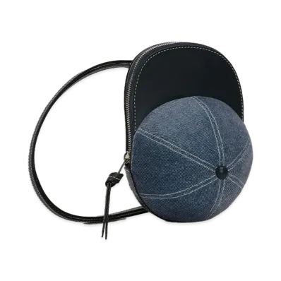 JW ANDERSON Medium Cap Velvet Denim Crossbody Bag "Indigo"