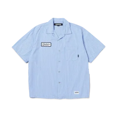 NEIGHBORHOOD Stripe Work Shirt SS "Blue"