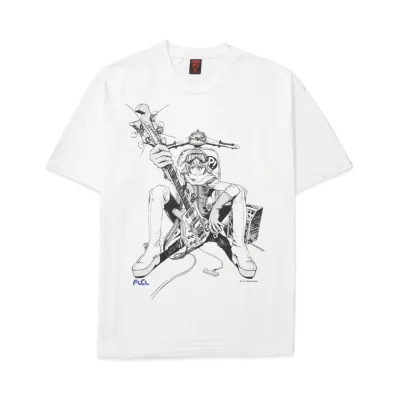 Geeks Rule Silkscreen Printing x FLCL T-Shirt (Haruko) "White"