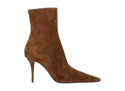 Saint Laurent Women's Suede Ashley Ankle Boots "Brown"